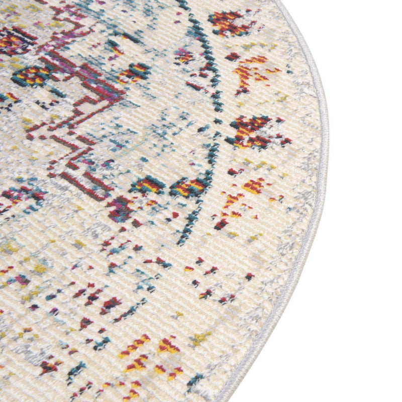 Mystic Oasis Collection Area Rug -  Nomad Round Beige  lifestyle 109