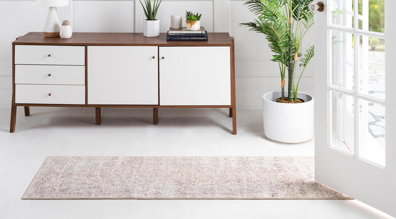 Mystic Oasis Collection Area Rug -  Nomad Runner Light Gray  lifestyle 98