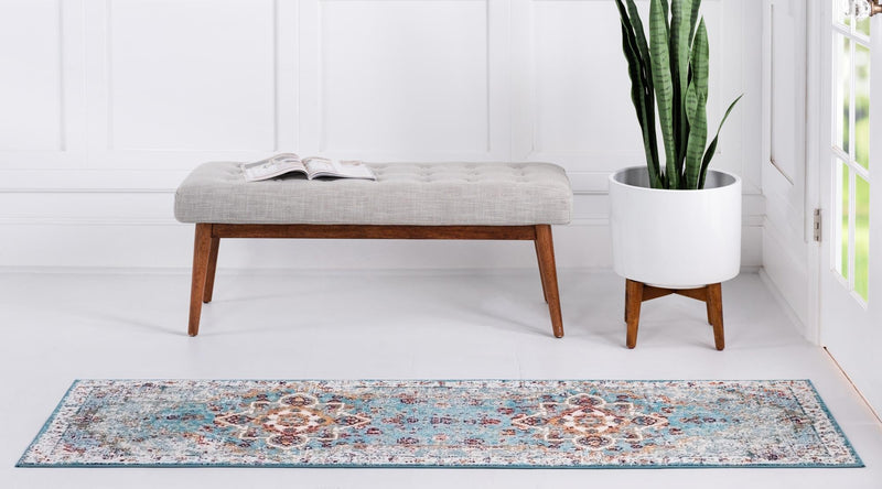 Mystic Oasis Collection Area Rug -  Nomad Runner Turquoise  lifestyle 25