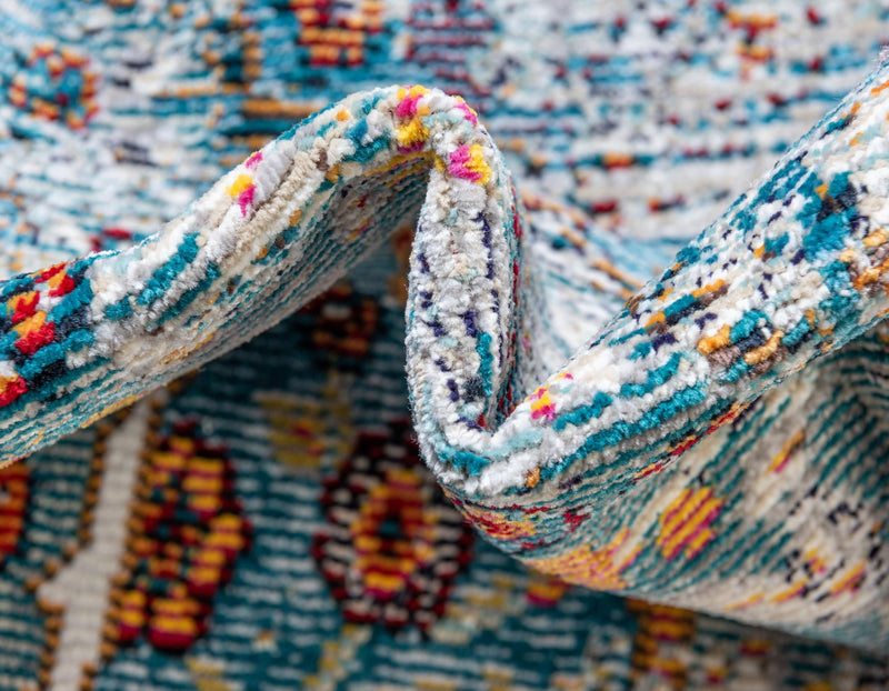 Mystic Oasis Collection Area Rug -  Nomad Runner Turquoise  lifestyle 33