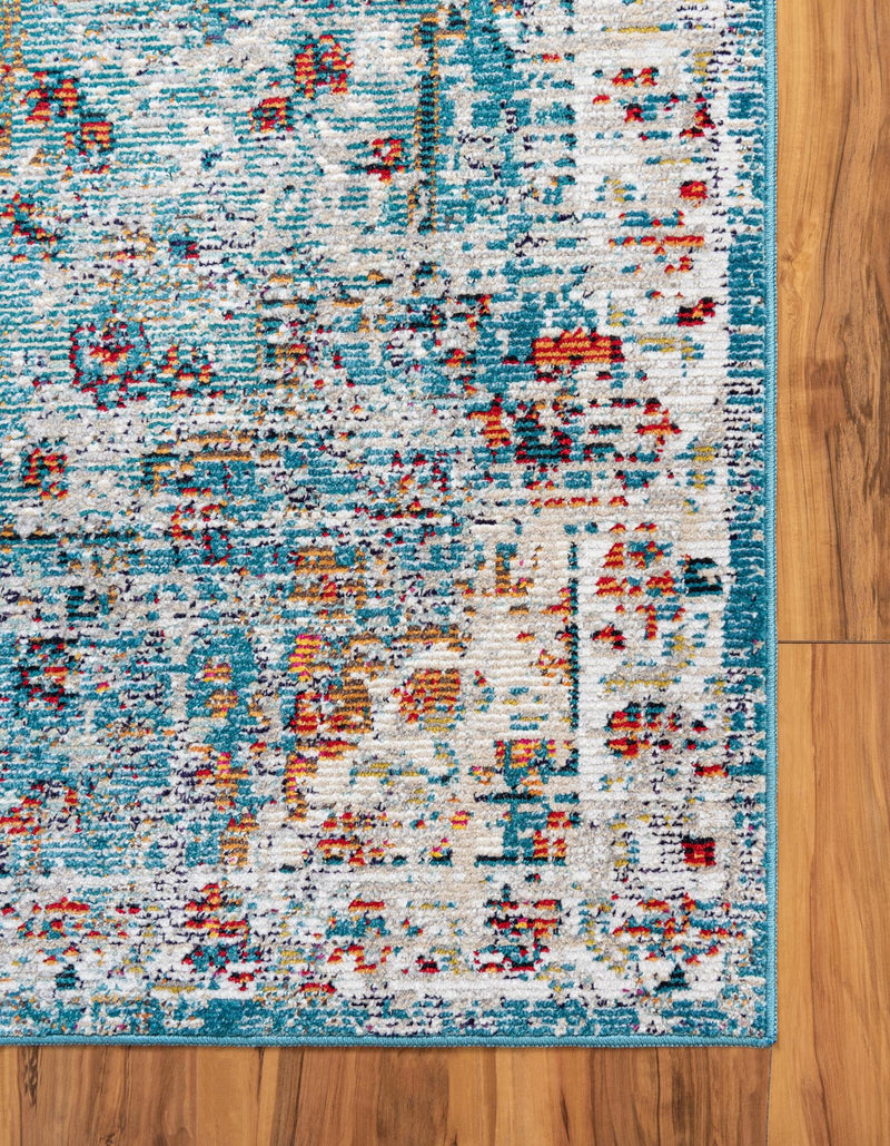 Mystic Oasis Collection Area Rug -  Nomad Runner Turquoise  lifestyle 36