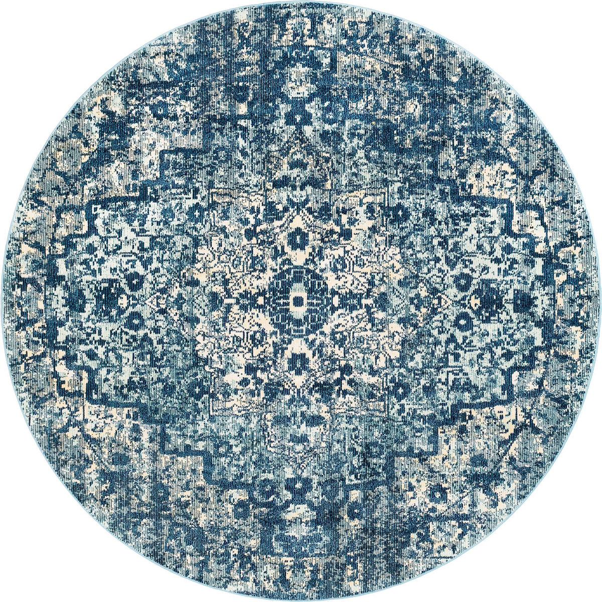 Mystic Oasis Collection Area Rug -  Nomad Round Navy Blue  lifestyle 58
