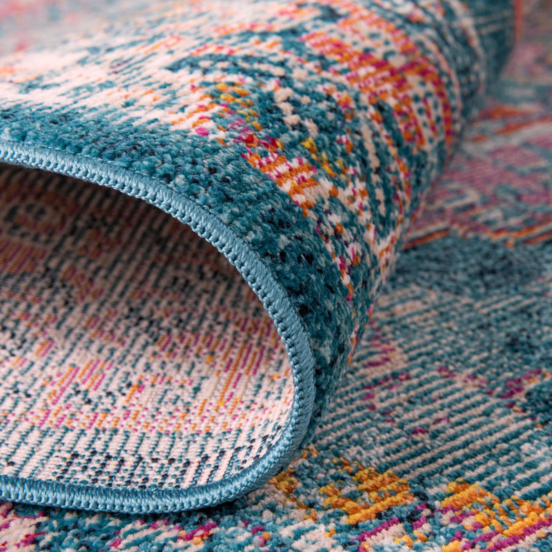 Mystic Oasis Collection Area Rug -  Caravan Round Turquoise  lifestyle 42