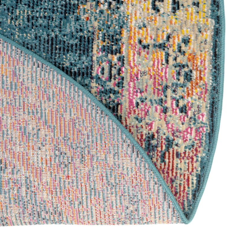 Mystic Oasis Collection Area Rug -  Caravan Round Turquoise  lifestyle 52