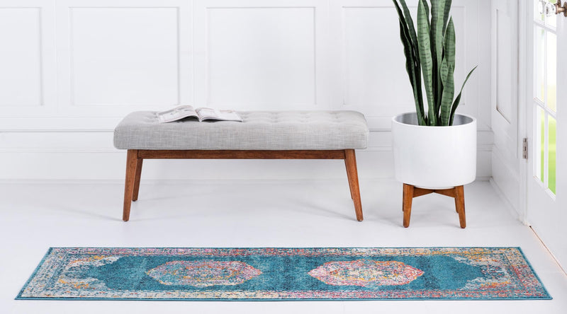 Mystic Oasis Collection Area Rug -  Caravan Runner Turquoise  lifestyle 35