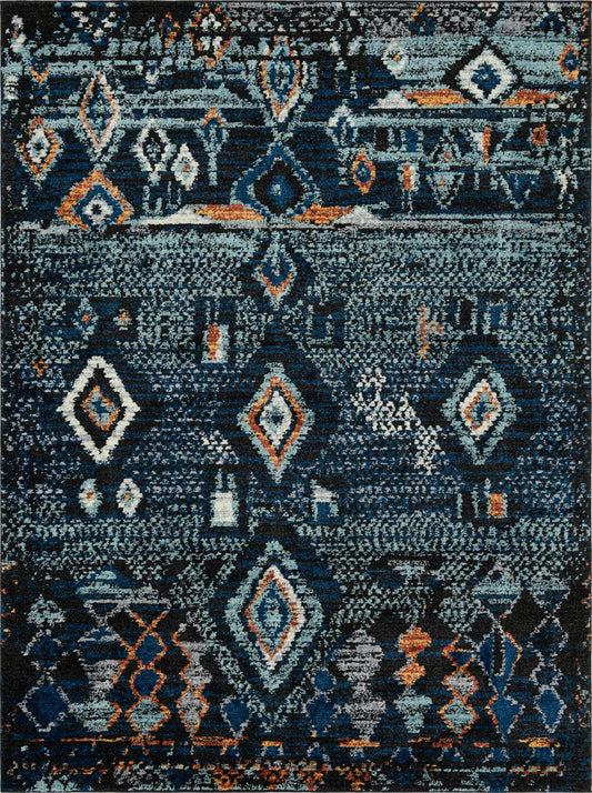 Tangier Treasures Collection Area Rug - Casablanca Rectangle Navy Blue Main