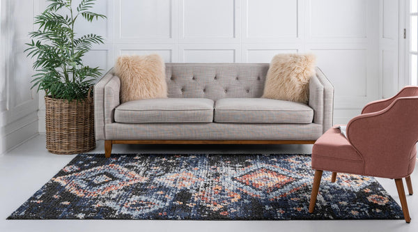 Tangier Treasures Collection Area Rug -  Fez Rectangle Navy Blue  lifestyle 7