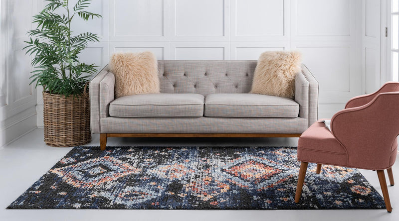 Tangier Treasures Collection Area Rug -  Fez Rectangle Navy Blue  lifestyle 7
