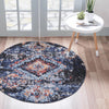 Tangier Treasures Collection Area Rug -  Fez Round Navy Blue  lifestyle 29