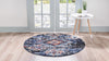 Tangier Treasures Collection Area Rug -  Fez Round Navy Blue  lifestyle 37