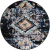 Tangier Treasures Collection Area Rug -  Fez Round Navy Blue  lifestyle 46