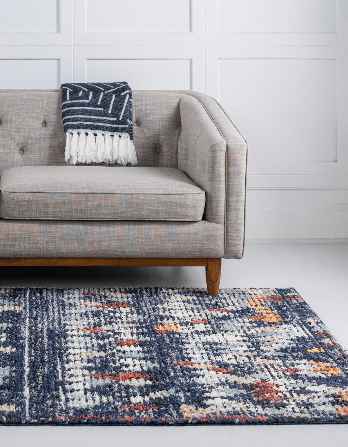 Tangier Treasures Collection Area Rug -  Marrakech Rectangle Navy Blue  lifestyle 12