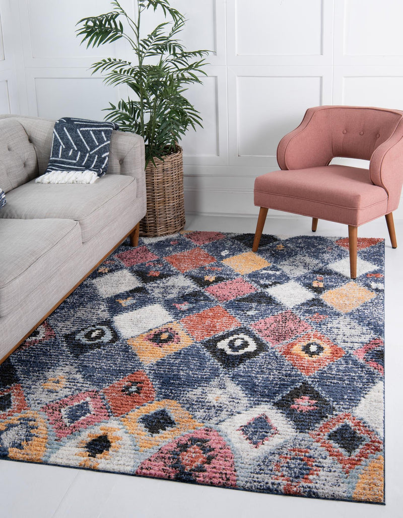 Tangier Treasures Collection Area Rug -  Rabat Rectangle Blue  lifestyle 4