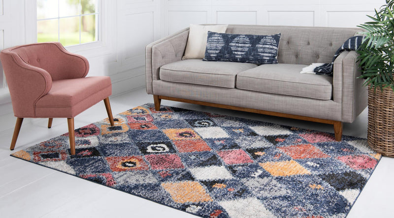 Tangier Treasures Collection Area Rug -  Rabat Rectangle Blue  lifestyle 6