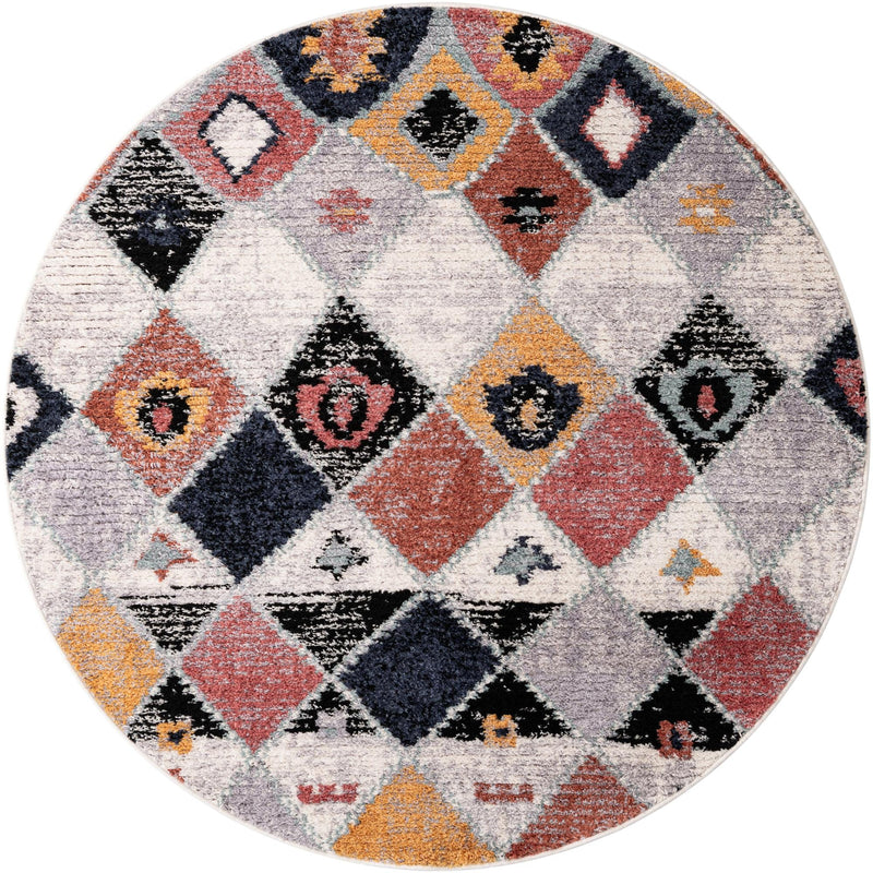 Tangier Treasures Collection Area Rug -  Rabat Round Multi  lifestyle 15