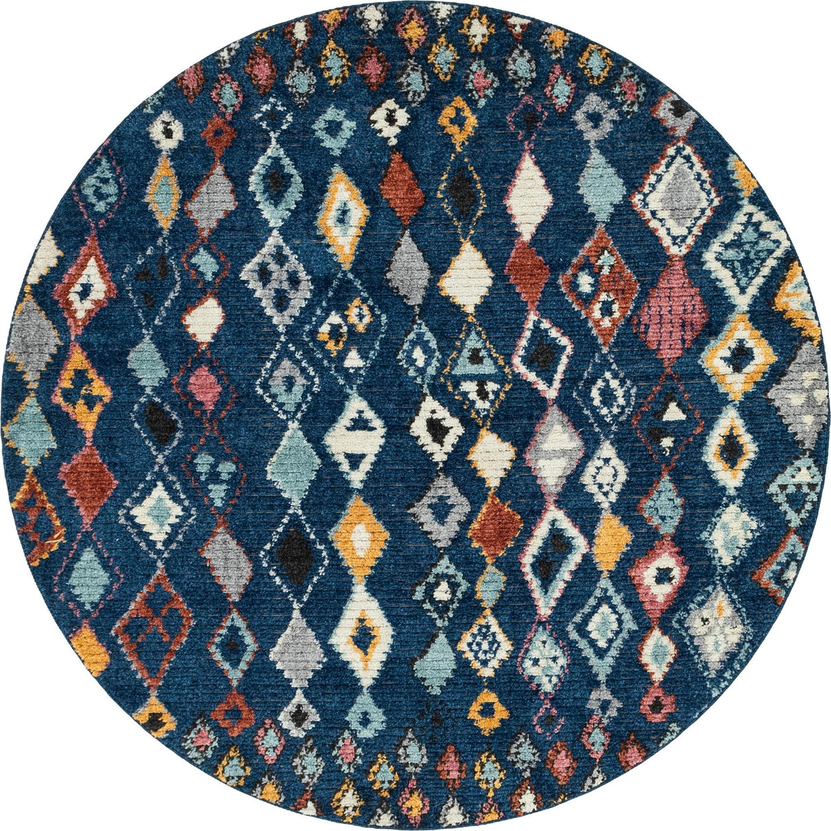 Tangier Treasures Collection Area Rug -  Essaouira Round Navy Blue  lifestyle 42