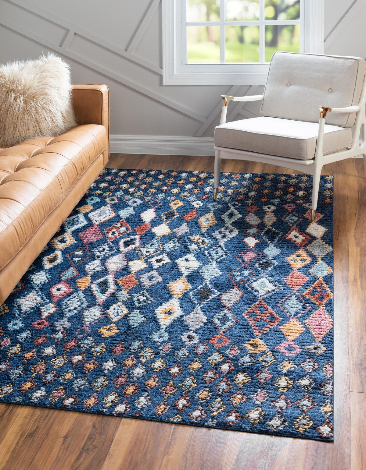 Tangier Treasures Collection Area Rug -  Essaouira Rectangle Navy Blue  lifestyle 3