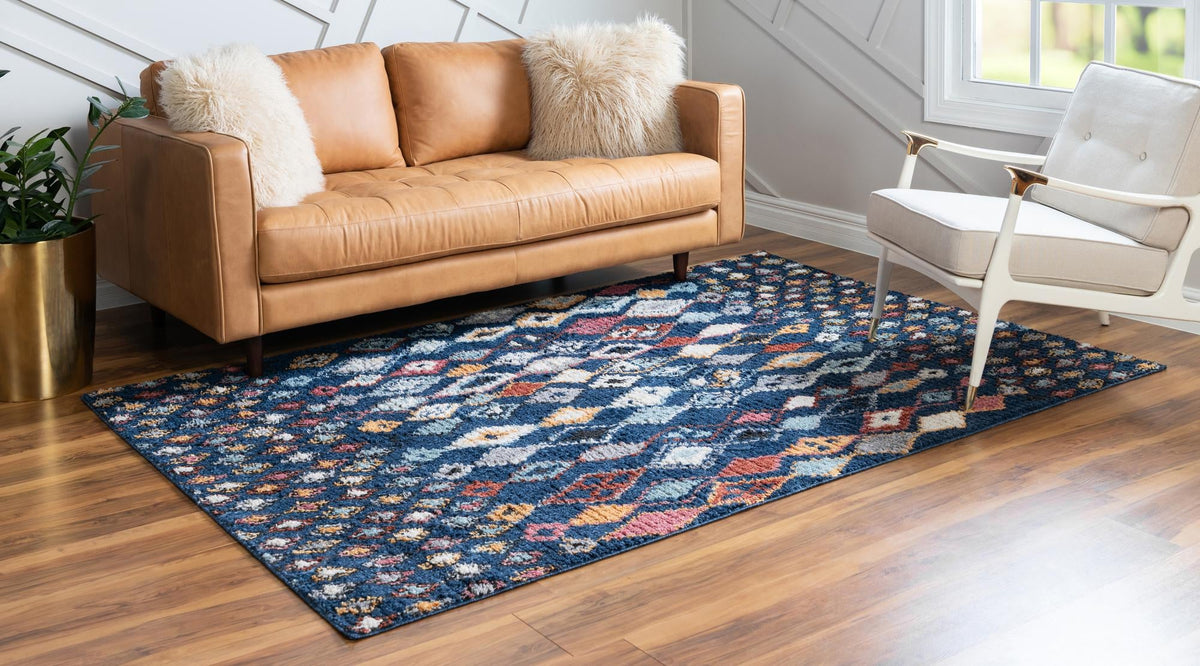 Tangier Treasures Collection Area Rug -  Essaouira Rectangle Navy Blue  lifestyle 5