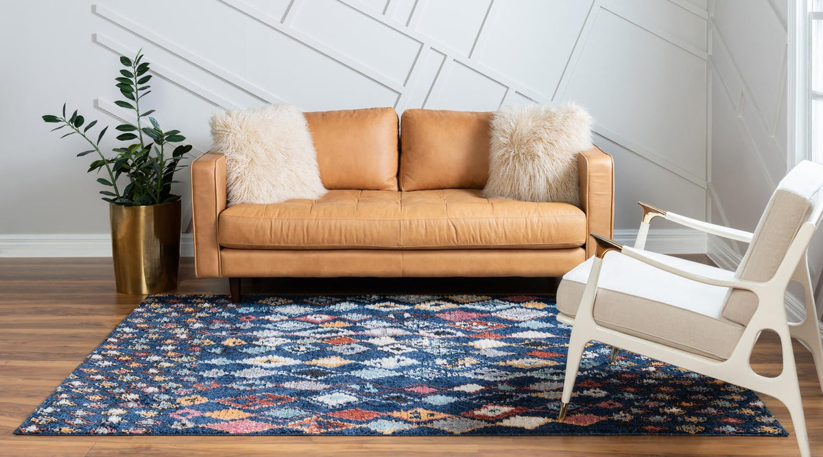 Tangier Treasures Collection Area Rug -  Essaouira Rectangle Navy Blue  lifestyle 7