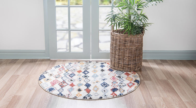 Tangier Treasures Collection Area Rug -  Essaouira Round Multi  lifestyle 46