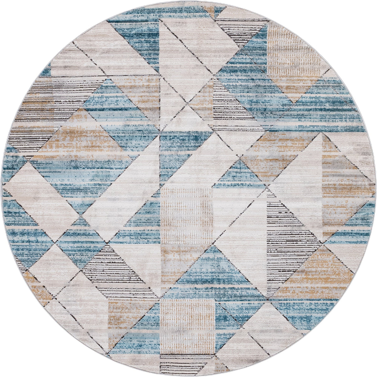 Dresden Elegance Collection Area Rug - Meissen Round Blue  lifestyle 35