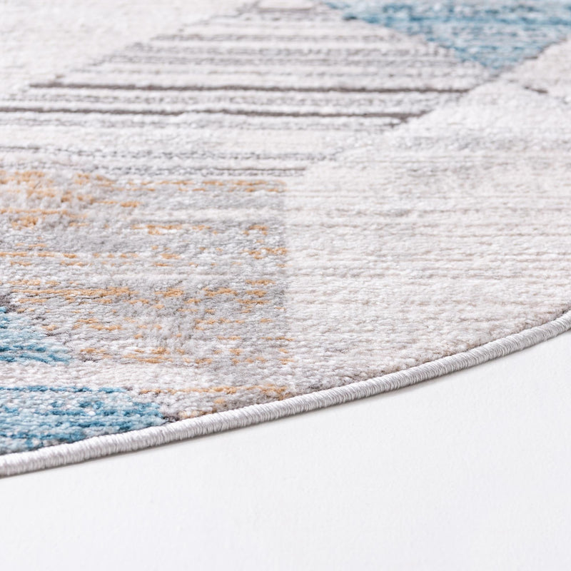 Dresden Elegance Collection Area Rug - Meissen Round Blue  lifestyle 29