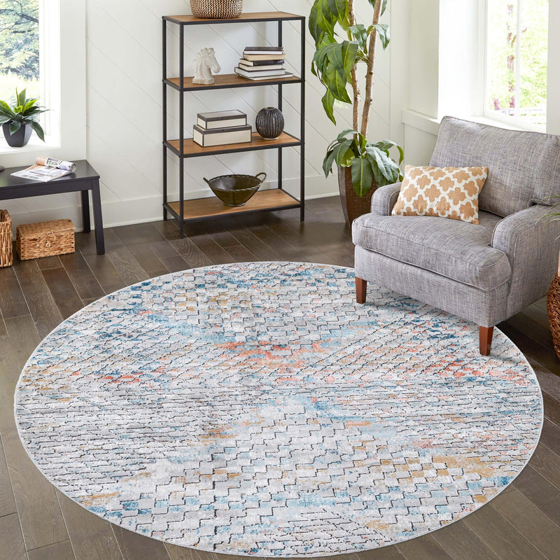 Dresden Elegance Collection Area Rug -  Freiberg Round Multi  lifestyle 42