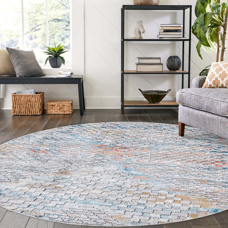 Dresden Elegance Collection Area Rug -  Freiberg Round Multi  lifestyle 43