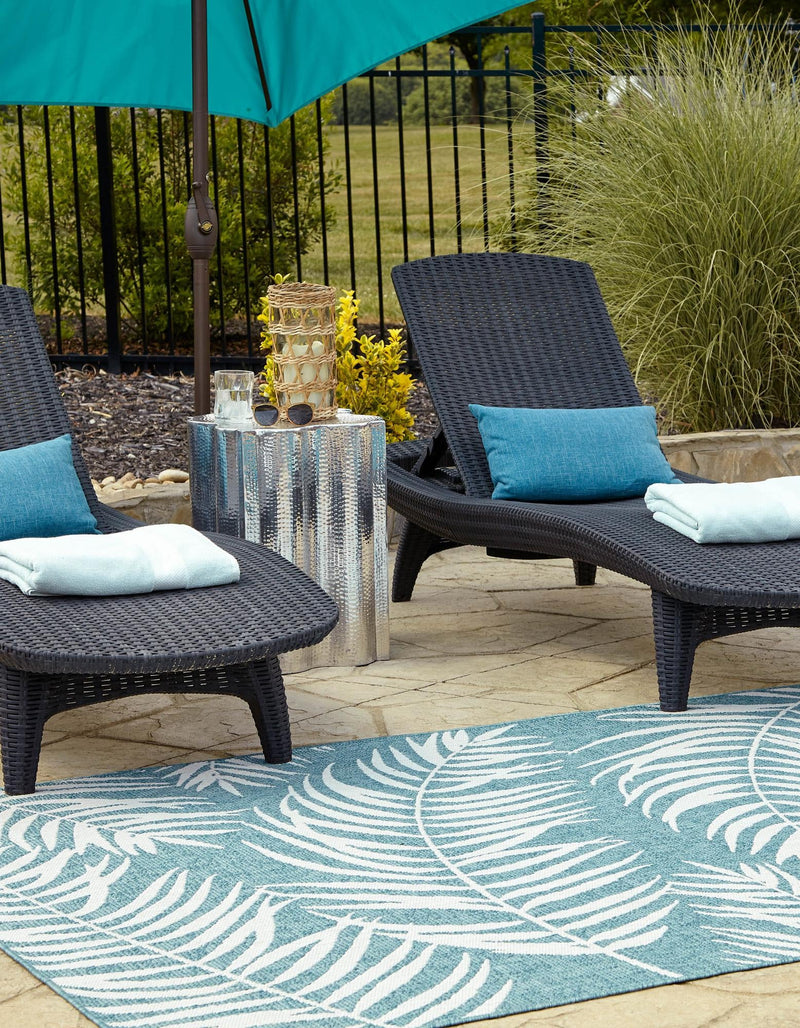 Garden Terrace Escape Collection Area Rug - Verdure (Light Aqua) Rectangle Light Aqua  lifestyle 2