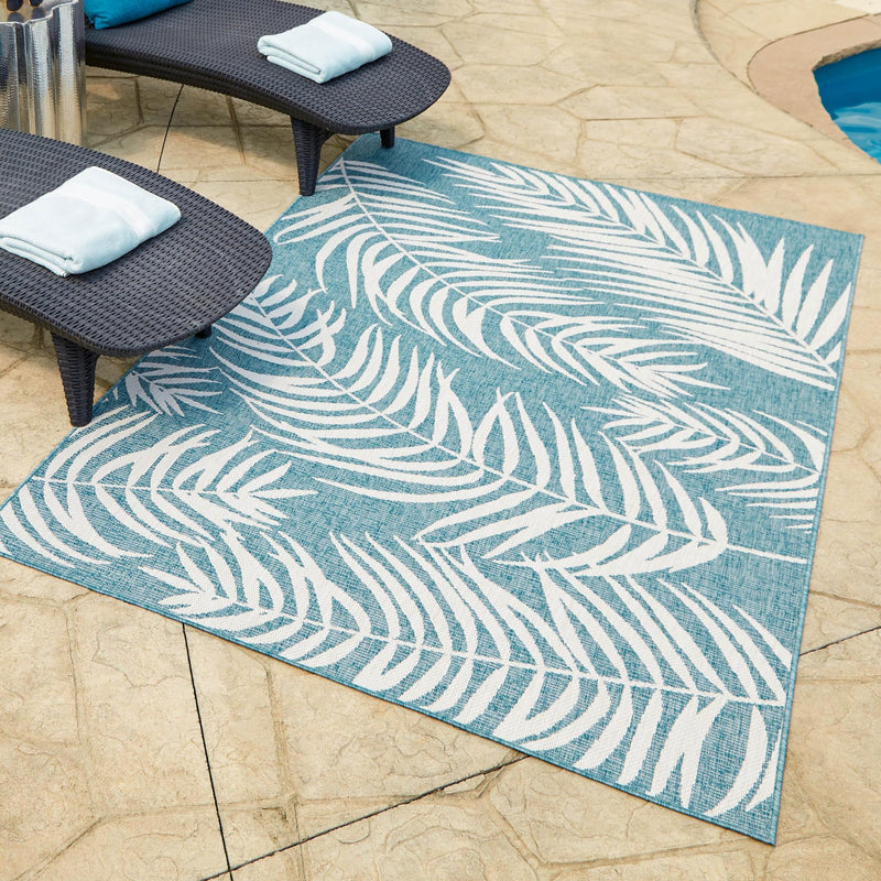 Garden Terrace Escape Collection Area Rug - Verdure (Light Aqua) Rectangle Light Aqua  lifestyle 18