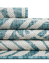 Seaside Blooms Collection Area Rug - Verdure (Light Aqua) Square Light Aqua  lifestyle 58