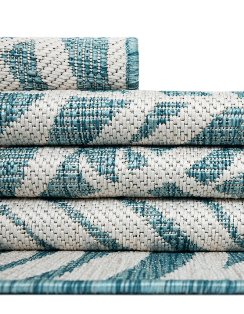 Seaside Blooms Collection Area Rug - Verdure (Light Aqua) Square Light Aqua  lifestyle 58