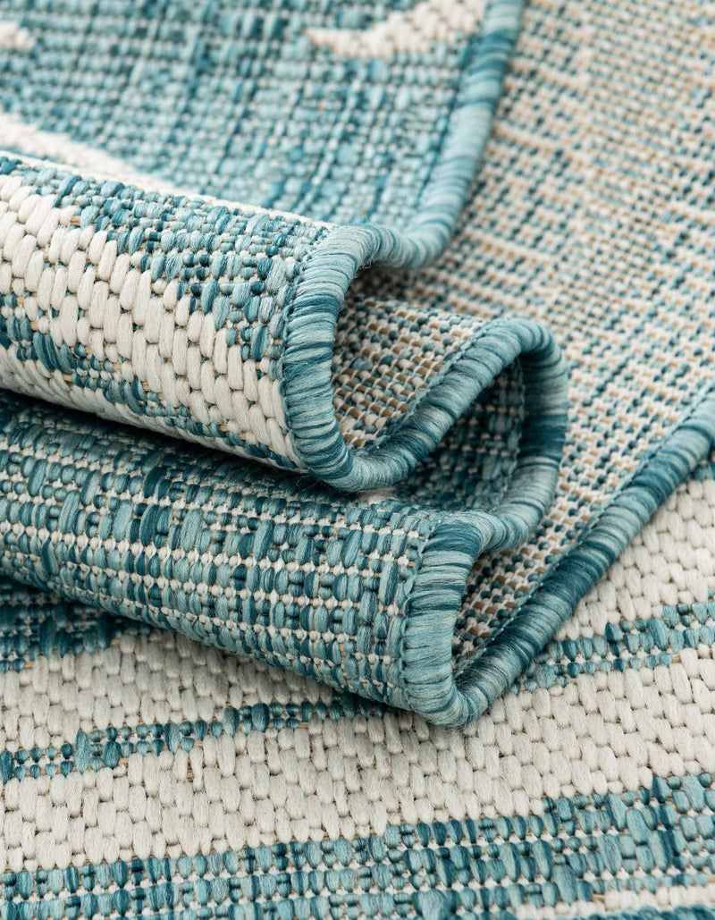 Seaside Blooms Collection Area Rug - Verdure (Light Aqua) Square Light Aqua  lifestyle 59