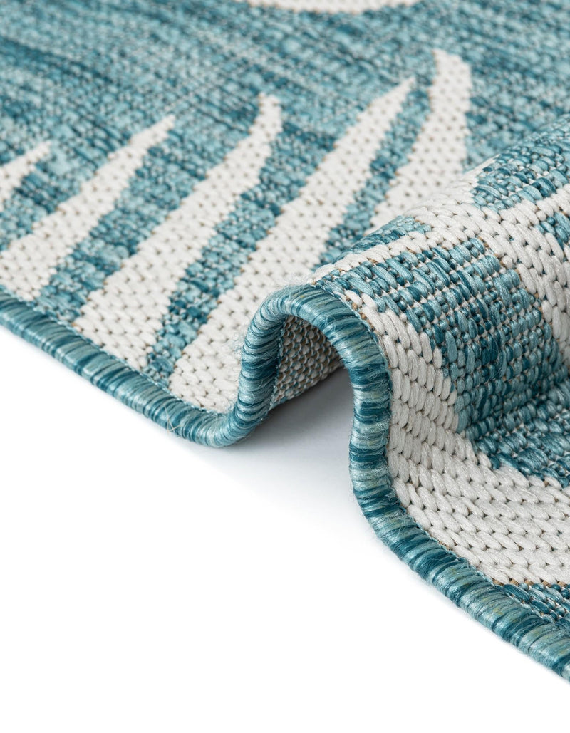 Seaside Blooms Collection Area Rug - Verdure (Light Aqua) Square Light Aqua  lifestyle 60