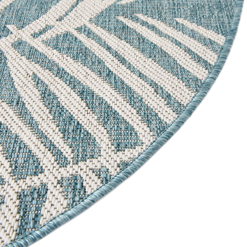 Garden Terrace Escape Collection Area Rug - Verdure (Light Aqua) Round Light Aqua  lifestyle 7