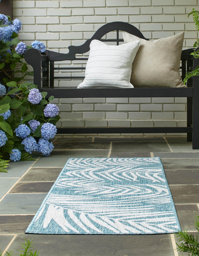 Garden Terrace Escape Collection Area Rug - Verdure (Light Aqua) Runner Light Aqua  lifestyle 2