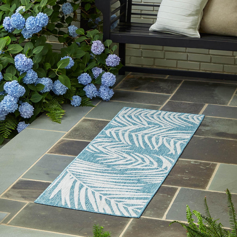 Garden Terrace Escape Collection Area Rug - Verdure (Light Aqua) Runner Light Aqua  lifestyle 18
