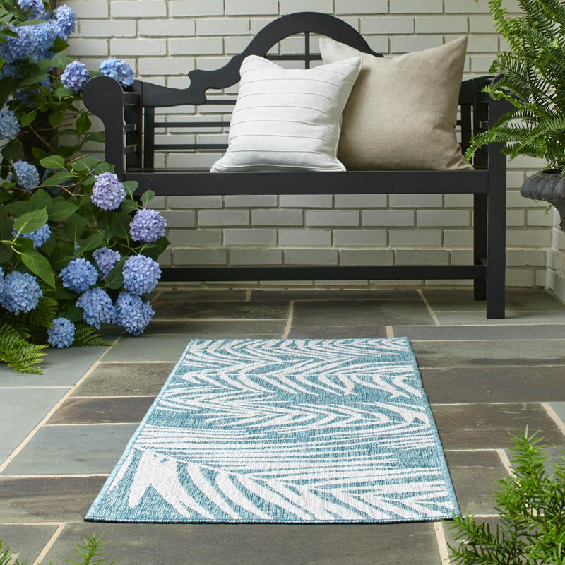Garden Terrace Escape Collection Area Rug - Verdure (Light Aqua) Runner Light Aqua  lifestyle 19