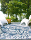 Garden Terrace Escape Collection Area Rug - Verdure (Blue) Rectangle Blue  lifestyle 4