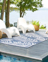 Garden Terrace Escape Collection Area Rug - Verdure (Blue) Rectangle Blue  lifestyle 7