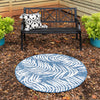 Garden Terrace Escape Collection Area Rug - Verdure (Blue) Round Blue  lifestyle 0