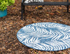 Garden Terrace Escape Collection Area Rug - Verdure (Blue) Round Blue  lifestyle 2