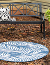 Garden Terrace Escape Collection Area Rug - Verdure (Blue) Round Blue  lifestyle 3