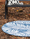 Garden Terrace Escape Collection Area Rug - Verdure (Blue) Round Blue  lifestyle 5