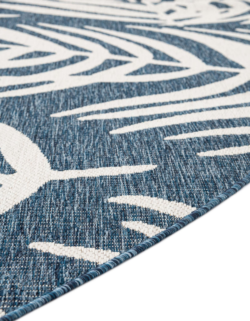 Garden Terrace Escape Collection Area Rug - Verdure (Blue) Round Blue  lifestyle 15