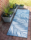 Garden Terrace Escape Collection Area Rug - Verdure (Blue) Runner Blue  lifestyle 0