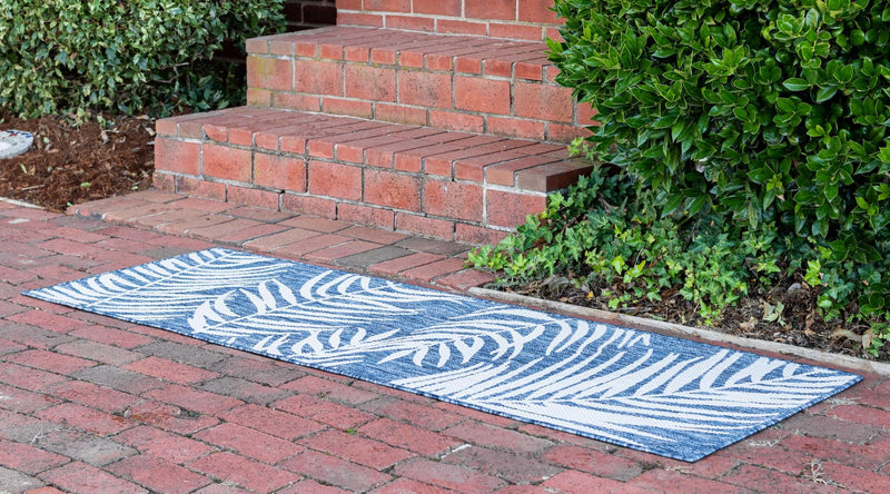 Garden Terrace Escape Collection Area Rug - Verdure (Blue) Runner Blue  lifestyle 2