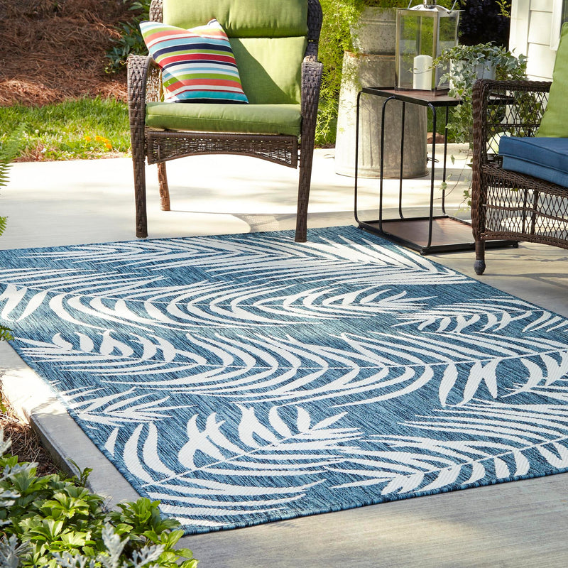 Garden Terrace Escape Collection Area Rug - Verdure (Teal) Rectangle Teal  lifestyle 2