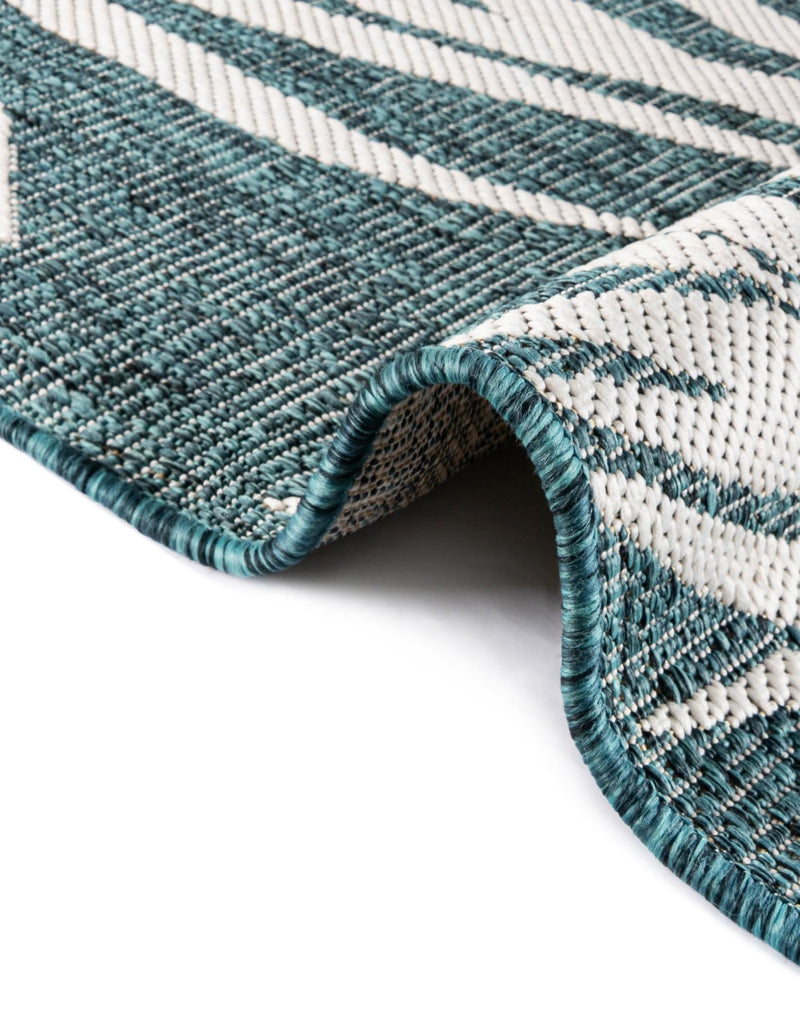 Seaside Blooms Collection Area Rug - Verdure (Teal) Rectangle Teal  lifestyle 5