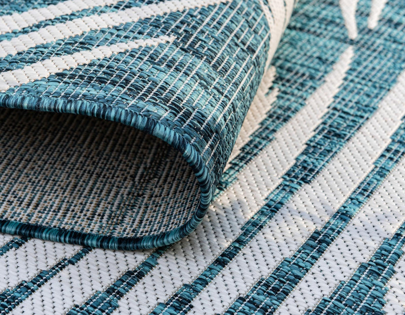 Seaside Blooms Collection Area Rug - Verdure (Teal) Rectangle Teal  lifestyle 9